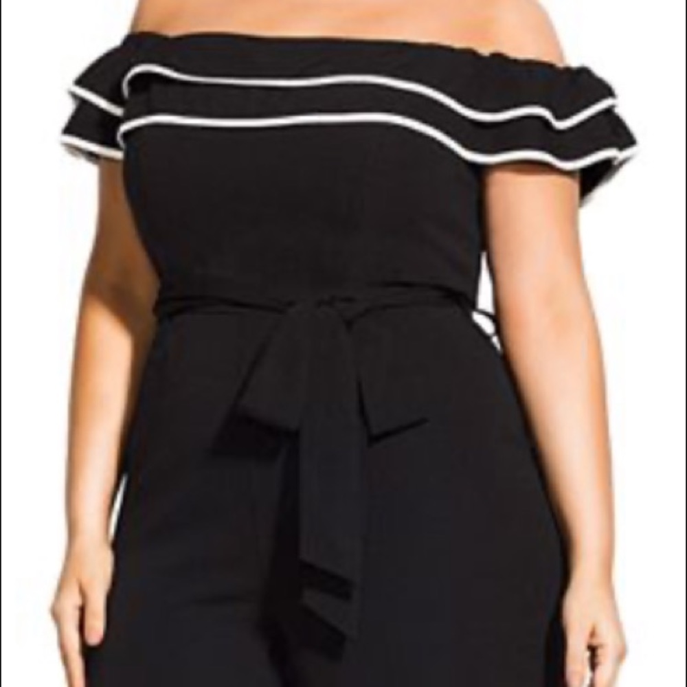 City Chic Off-the-Shoulder Wide-Leg Jumpsuit - Picture 7 of 7